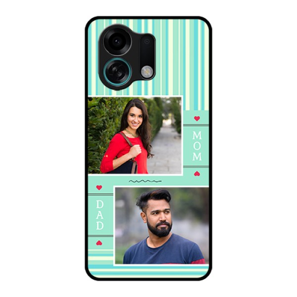Oppo K13 Turbo 5G Custom Glass Phone Case - Mom & Dad Pic Design