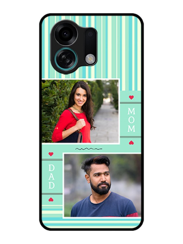 Custom Oppo K13 Turbo 5G Custom Glass Phone Case - Mom & Dad Pic Design