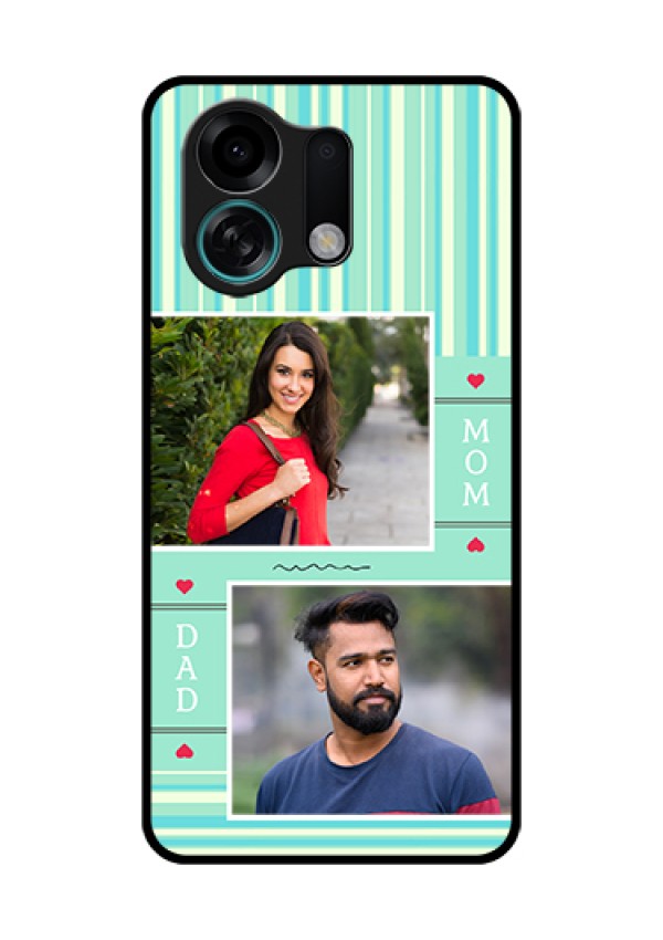 Oppo K13 Turbo 5G Custom Glass Phone Case - Mom & Dad Pic Design