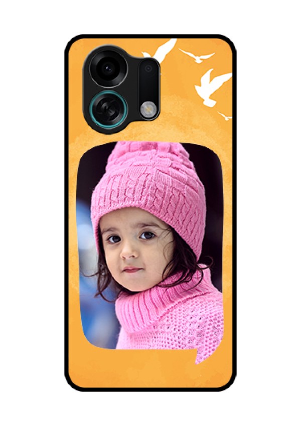 Oppo K13 Turbo 5G Custom Glass Phone Case - Water Color Design With Bird Icons