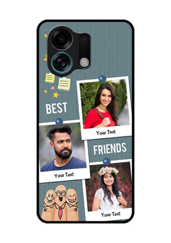 Oppo K13 Turbo 5G Custom Glass Phone Case - Sticky Frames And Friendship Design
