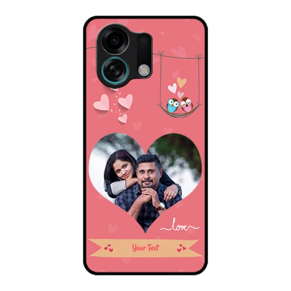 Oppo K13 Turbo 5G Custom Glass Phone Case - Peach Color Love Design Oppo K13 Turbo 5G Custom Glass Phone Case - Peach Color Love Design
