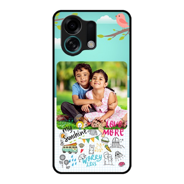 Oppo K13 Turbo 5G Custom Glass Phone Case - Doodle Love Design
