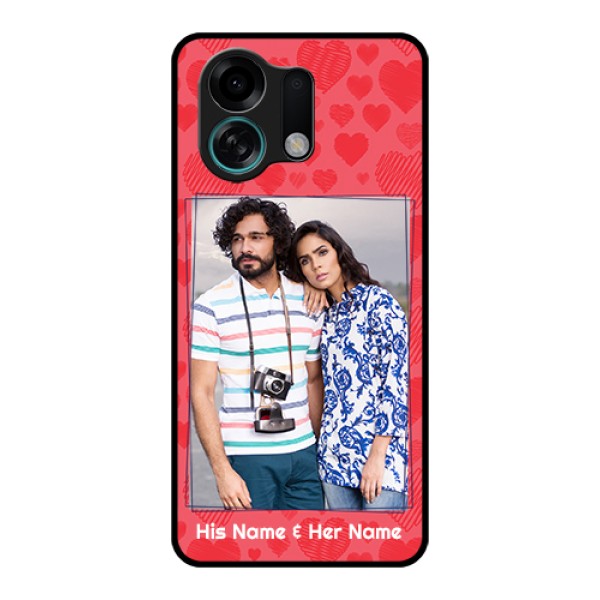 Oppo K13 Turbo 5G Custom Glass Phone Case - With Red Heart Symbols Design Oppo K13 Turbo 5G Custom Glass Phone Case - With Red Heart Symbols Design