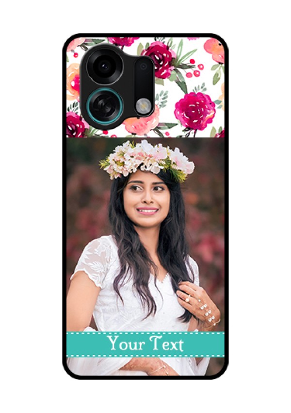 Oppo K13 Turbo 5G Custom Glass Phone Case - Water Colors Floral Design