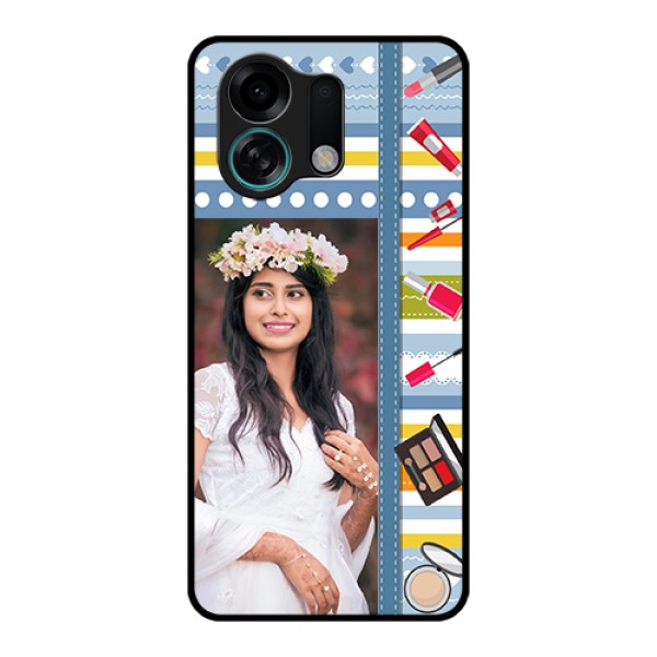 Oppo K13 Turbo 5G Custom Glass Phone Case - Makeup Icons Design