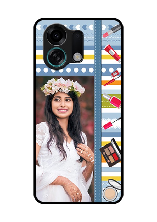 Oppo K13 Turbo 5G Custom Glass Phone Case - Makeup Icons Design