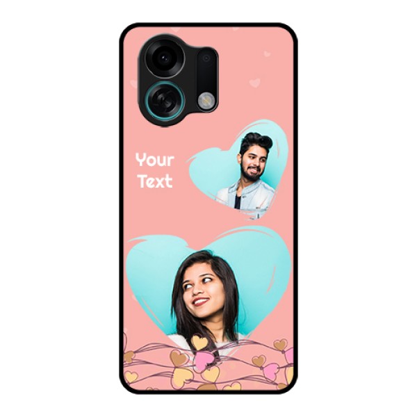 Oppo K13 Turbo 5G Custom Glass Phone Case - Love Doodle Design