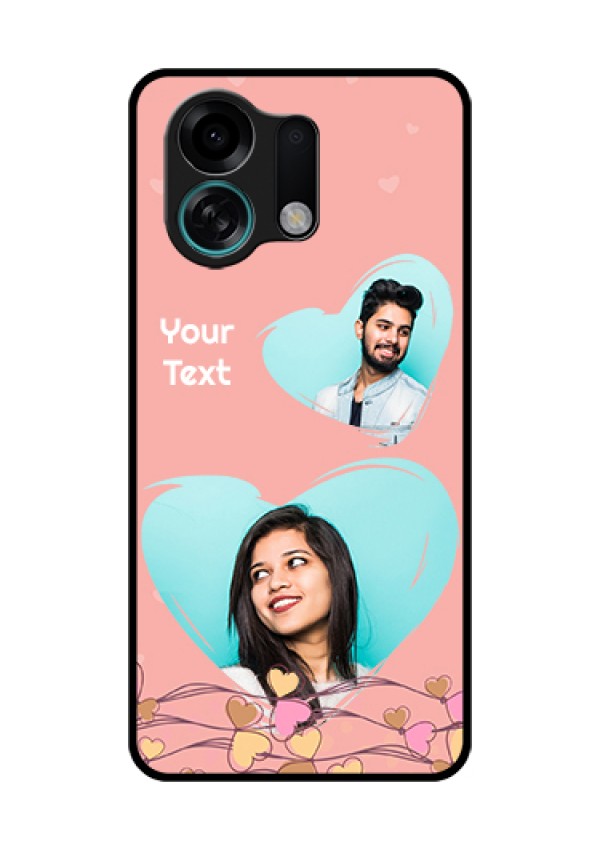 Oppo K13 Turbo 5G Custom Glass Phone Case - Love Doodle Design