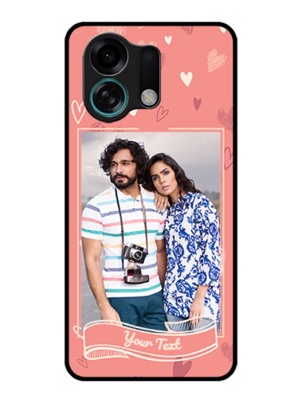 Custom Oppo K13 Turbo 5G Custom Glass Phone Case - Love Doodle Art Design