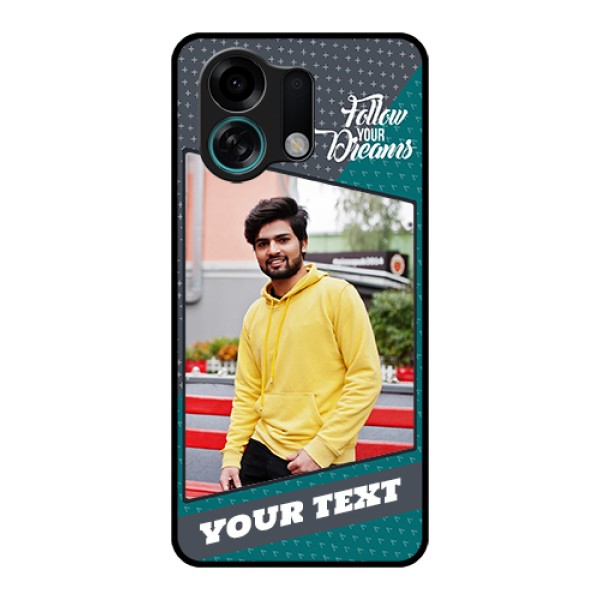 Oppo K13 Turbo 5G Custom Glass Phone Case - Background Pattern Design With Quote