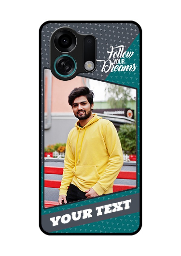 Oppo K13 Turbo 5G Custom Glass Phone Case - Background Pattern Design With Quote