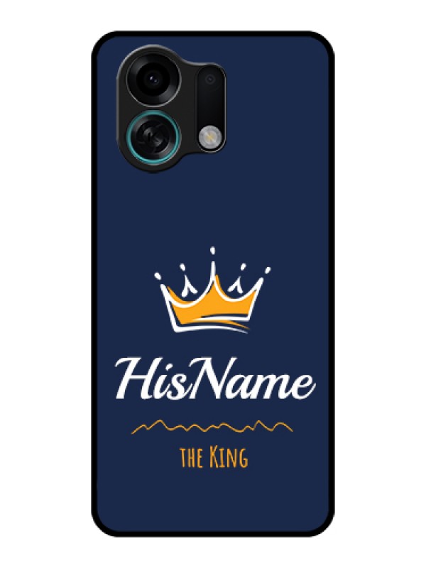 Custom Oppo K13 Turbo 5G Custom Glass Phone Case - King With Name Design
