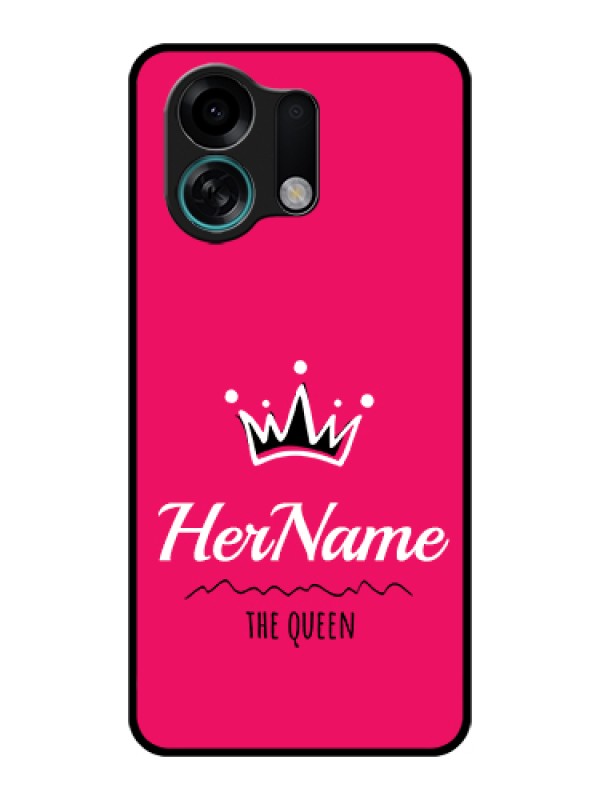 Custom Oppo K13 Turbo 5G Custom Glass Phone Case - Queen With Name Design