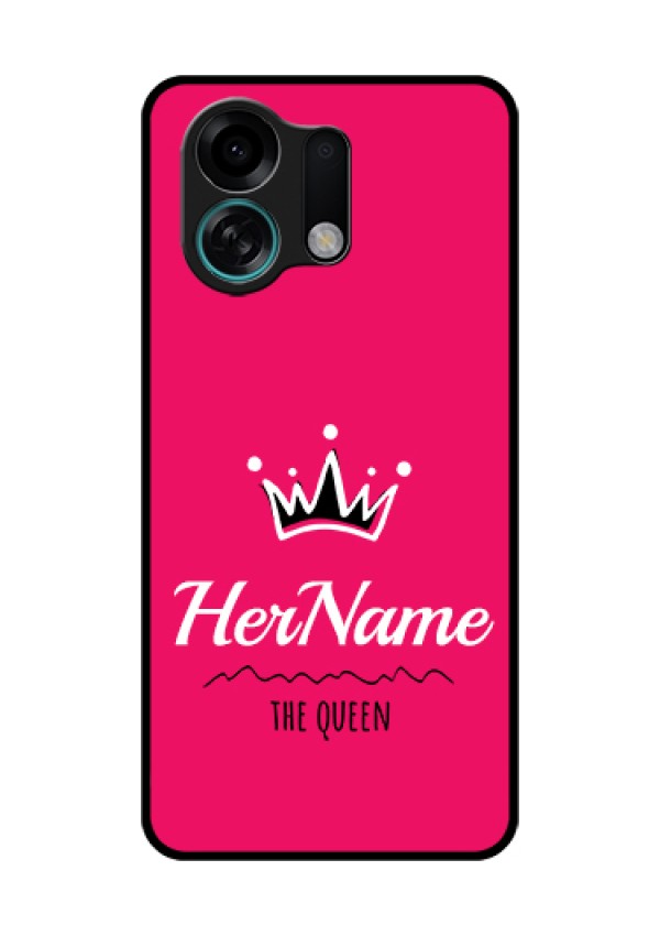 Oppo K13 Turbo 5G Custom Glass Phone Case - Queen With Name Design