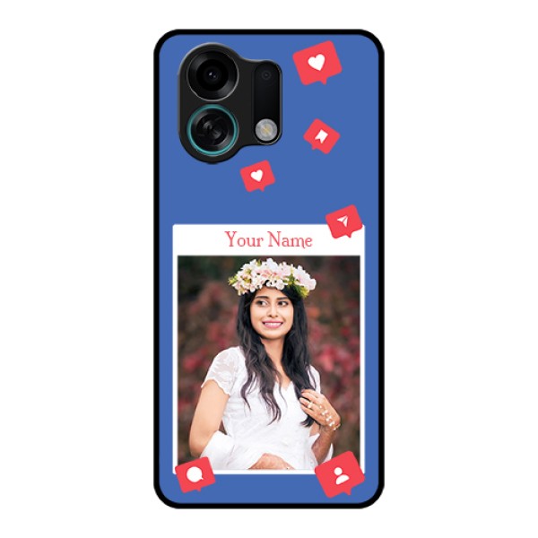 Oppo K13 Turbo 5G Custom Glass Phone Case - Like Share And Comment Design