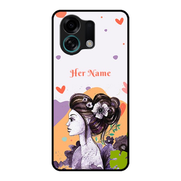 Oppo K13 Turbo 5G Custom Glass Phone Case - Woman And Nature Design