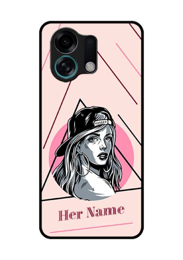 Oppo K13 Turbo 5G Custom Glass Phone Case - Rockstar Girl Design