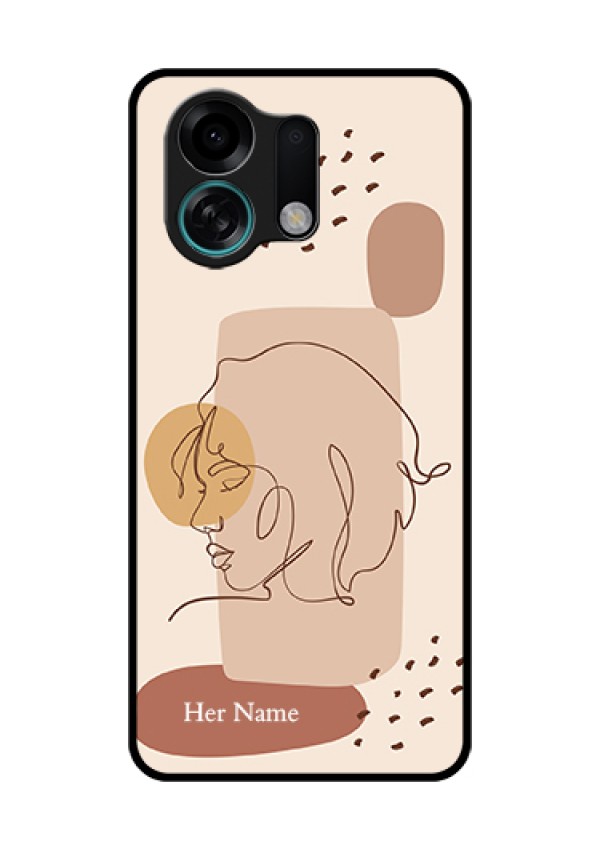 Oppo K13 Turbo 5G Custom Glass Phone Case - Calm Woman Line Art Design