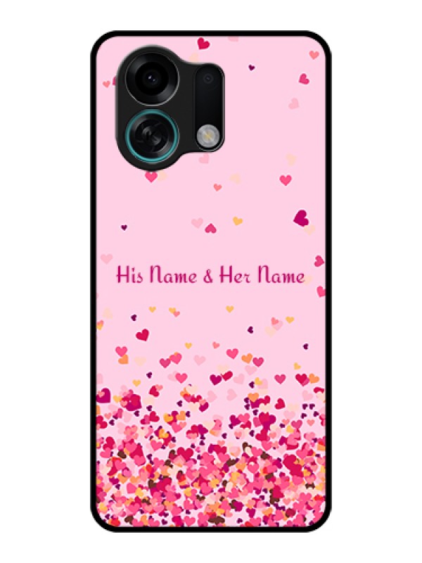 Custom Oppo K13 Turbo 5G Custom Glass Phone Case - Floating Hearts Design