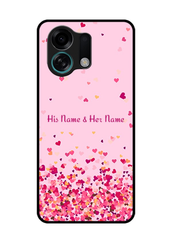 Oppo K13 Turbo 5G Custom Glass Phone Case - Floating Hearts Design