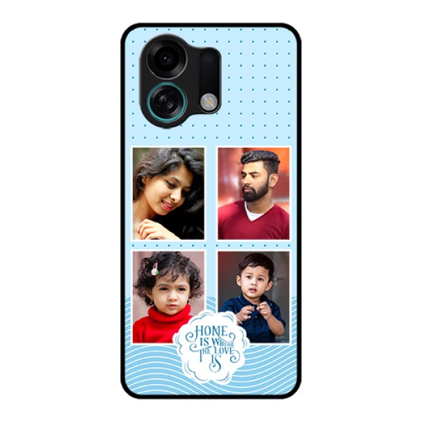 Oppo K13 Turbo 5G Custom Glass Phone Case - Cute Love Quote With 4 Pic Upload Design Oppo K13 Turbo 5G Custom Glass Phone Case - Cute Love Quote With 4 Pic Upload Design