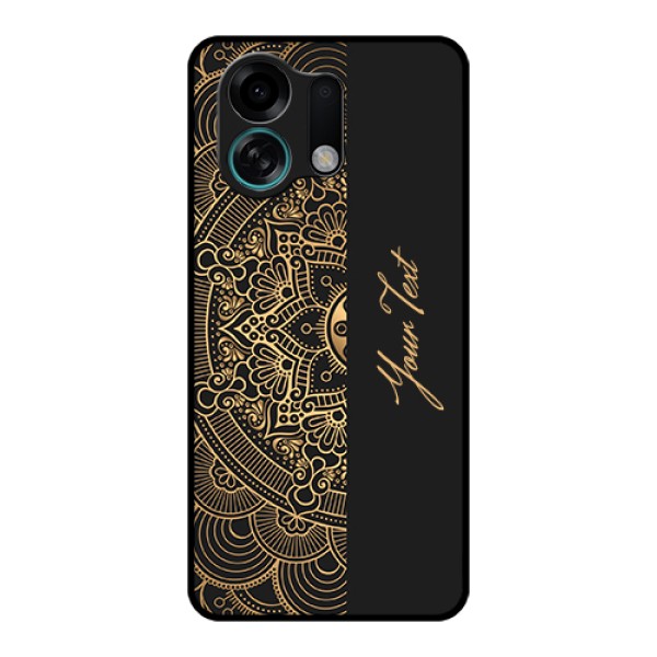 Oppo K13 Turbo 5G Custom Glass Phone Case - Mandala Art With Custom Text Design Oppo K13 Turbo 5G Custom Glass Phone Case - Mandala Art With Custom Text Design
