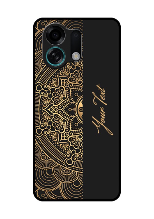 Oppo K13 Turbo 5G Custom Glass Phone Case - Mandala Art With Custom Text Design