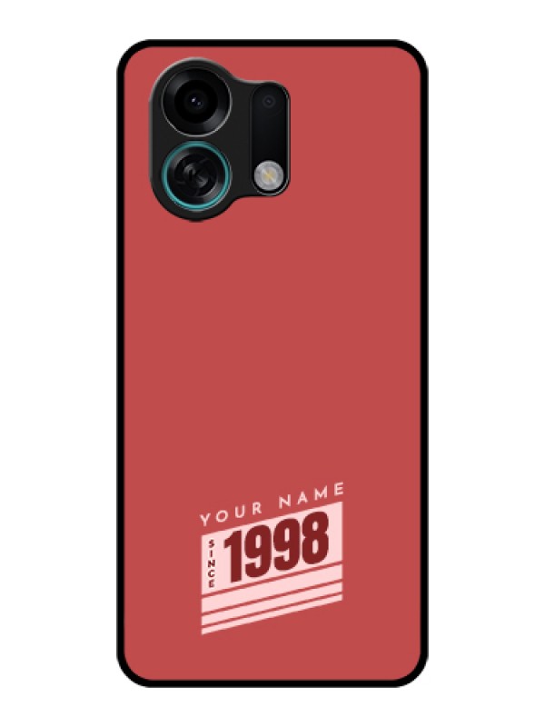 Custom Oppo K13 Turbo 5G Custom Glass Phone Case - Red Custom Year Of Birth Design