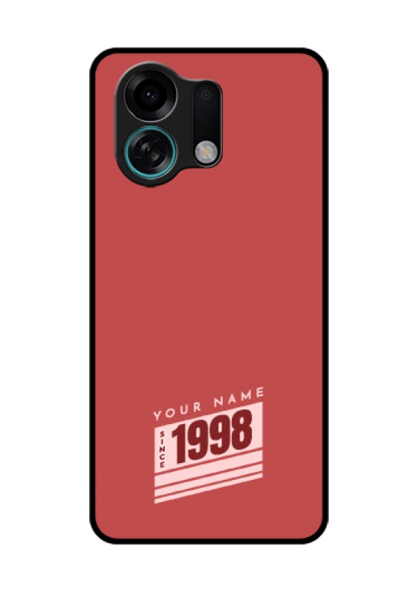 Oppo K13 Turbo 5G Custom Glass Phone Case - Red Custom Year Of Birth Design
