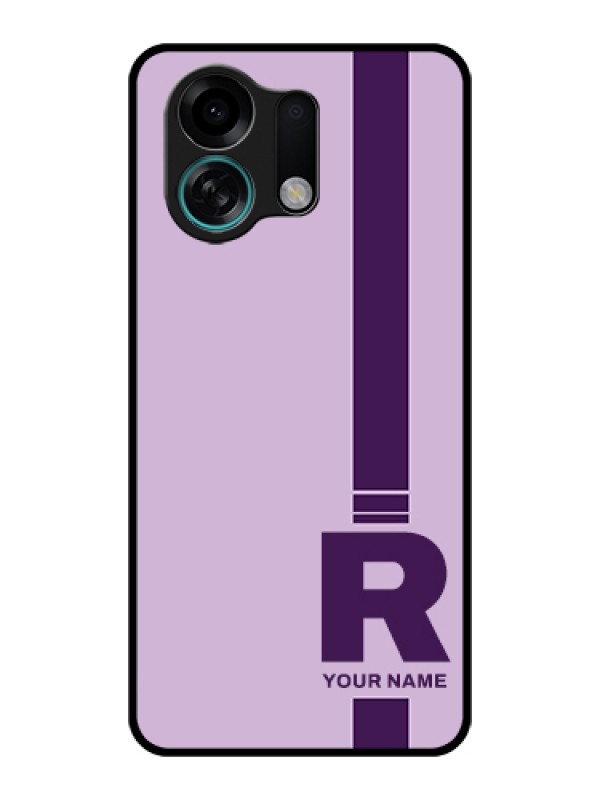 Custom Oppo K13 Turbo 5G Custom Glass Phone Case - Simple Dual Tone Stripe With Name Design