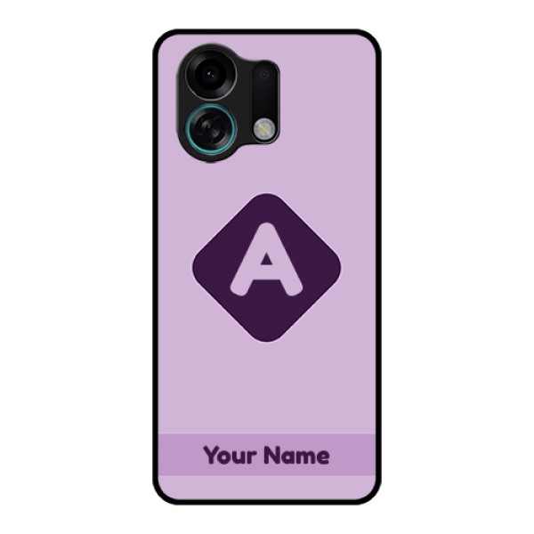 Oppo K13 Turbo 5G Custom Glass Phone Case - Custom Letter In Curved Badge Design
