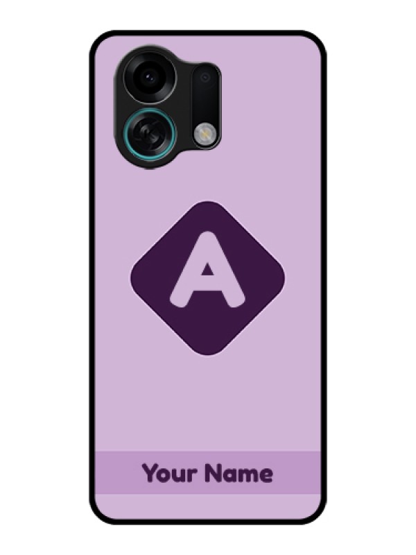 Custom Oppo K13 Turbo 5G Custom Glass Phone Case - Custom Letter In Curved Badge Design