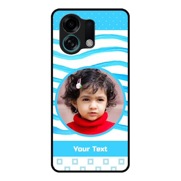 Oppo K13 Turbo Pro 5G Custom Glass Phone Case - Simple Blue Case Design