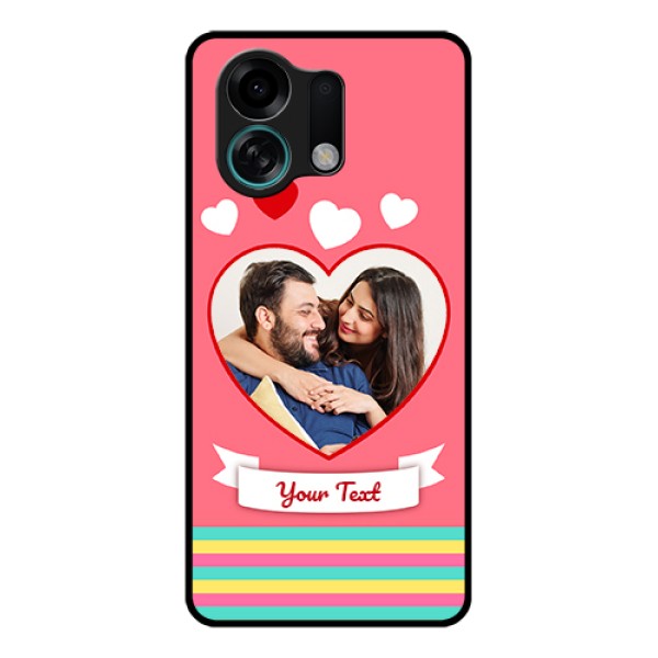 Oppo K13 Turbo Pro 5G Custom Glass Phone Case - Love Shapes Doodle Design