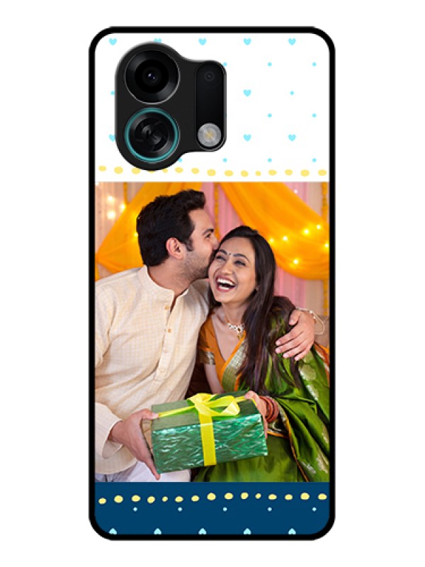 Custom Oppo K13 Turbo Pro 5G Custom Glass Phone Case - White And Blue Abstract Design