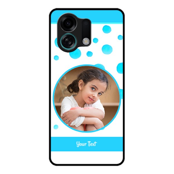 Oppo K13 Turbo Pro 5G Custom Glass Phone Case - Blue Bubbles Pattern Design