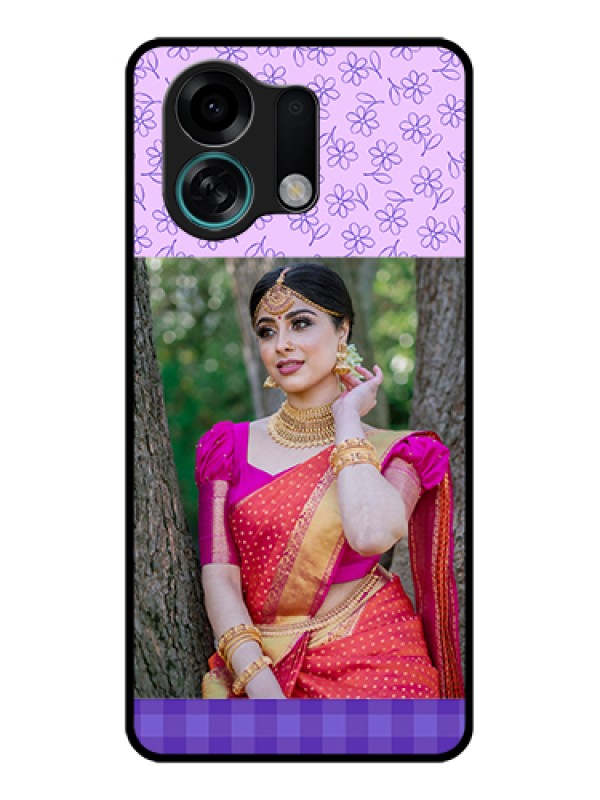 Custom Oppo K13 Turbo Pro 5G Custom Glass Phone Case - Purple Floral Design