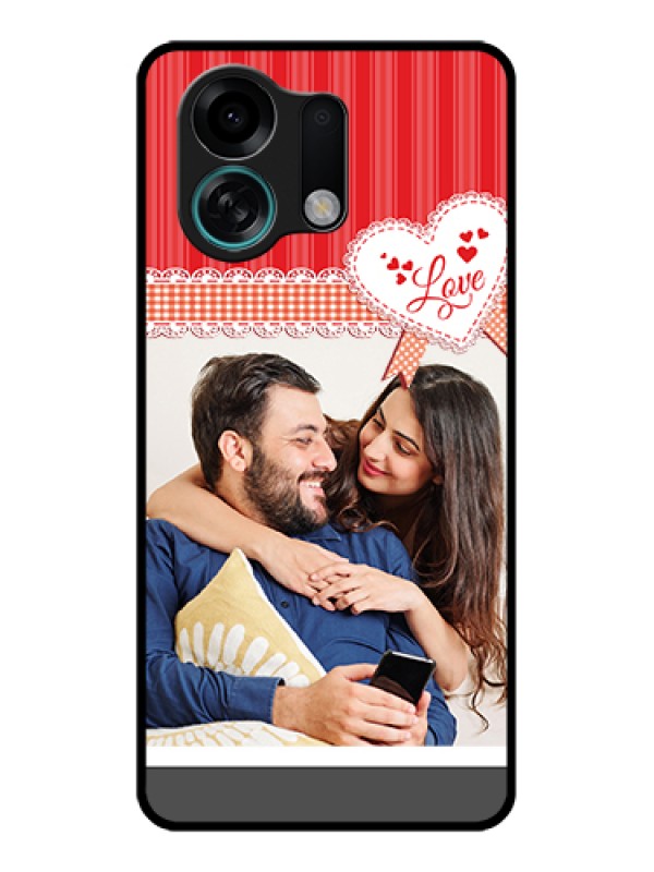 Custom Oppo K13 Turbo Pro 5G Custom Glass Phone Case - Red Love Pattern Design