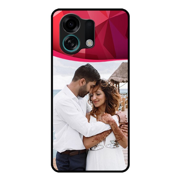 Oppo K13 Turbo Pro 5G Custom Glass Phone Case - Red Abstract Design