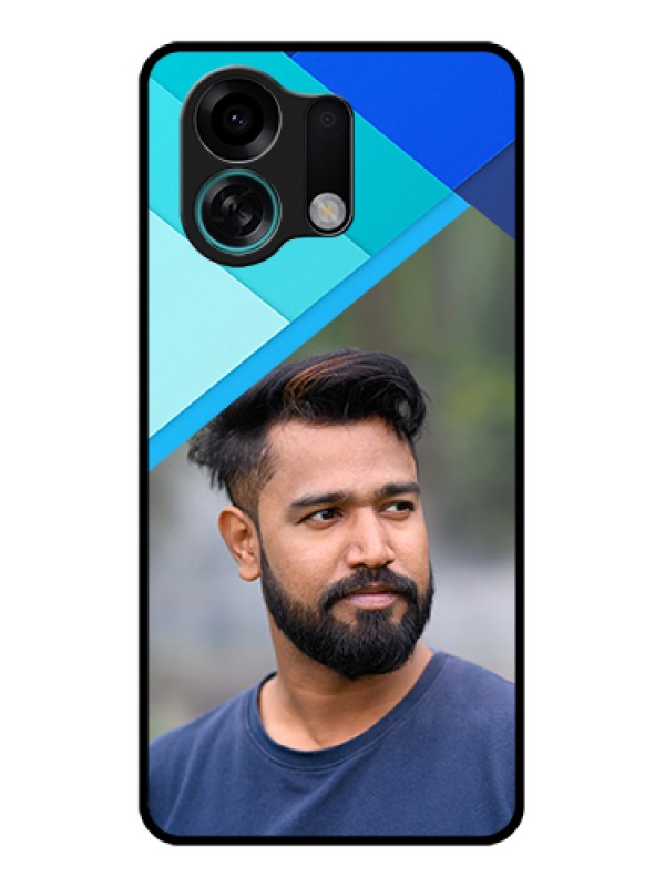 Custom Oppo K13 Turbo Pro 5G Custom Glass Phone Case - Blue Pattern Design