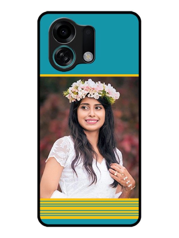 Custom Oppo K13 Turbo Pro 5G Custom Glass Phone Case - Yellow & Blue Design