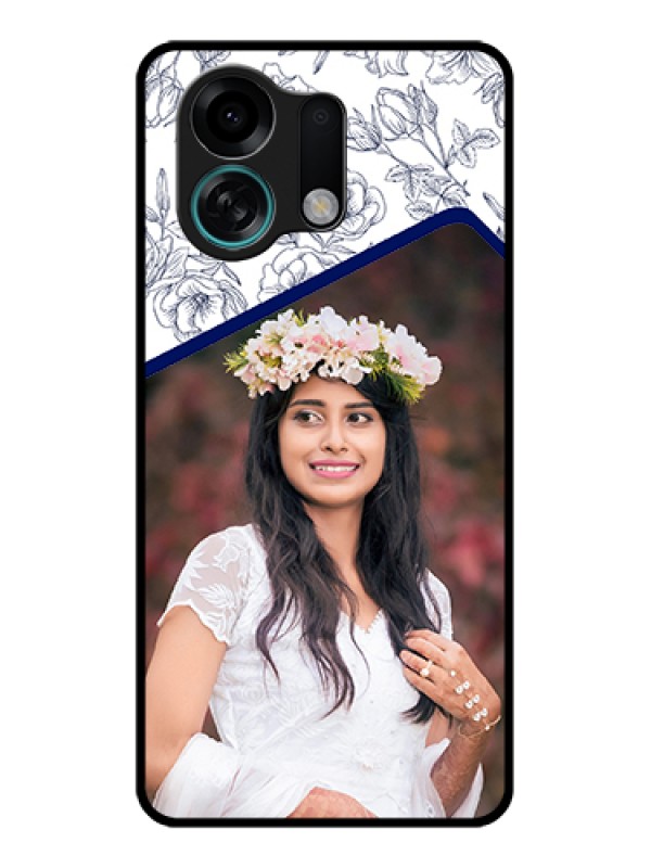 Custom Oppo K13 Turbo Pro 5G Custom Glass Phone Case - Classy Floral Design