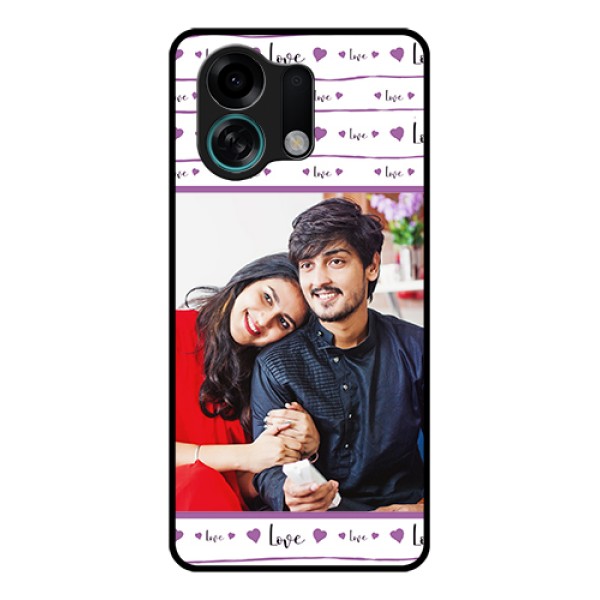 Oppo K13 Turbo Pro 5G Custom Glass Phone Case - Couples Heart Design