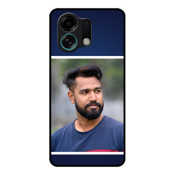 Oppo K13 Turbo Pro 5G Custom Glass Phone Case - Simple Royal Blue Design Oppo K13 Turbo Pro 5G Custom Glass Phone Case - Simple Royal Blue Design