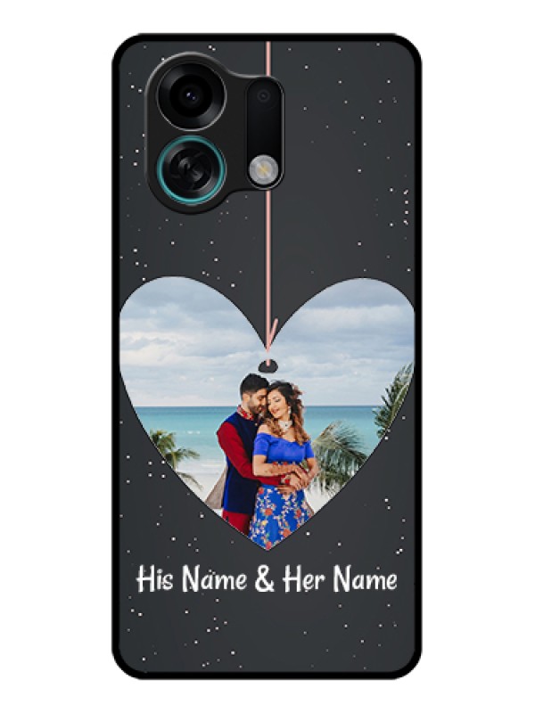 Custom Oppo K13 Turbo Pro 5G Custom Glass Phone Case - Hanging Heart Design