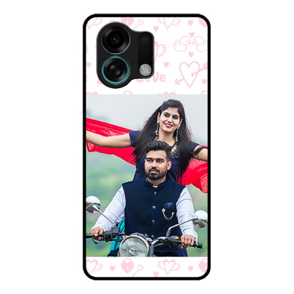Oppo K13 Turbo Pro 5G Custom Glass Phone Case - Pink Flying Heart Design