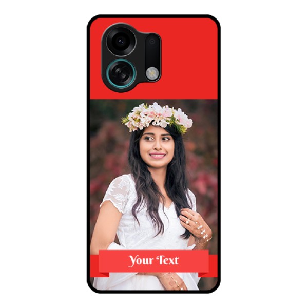 Oppo K13 Turbo Pro 5G Custom Glass Phone Case - Simple Red Color Design
