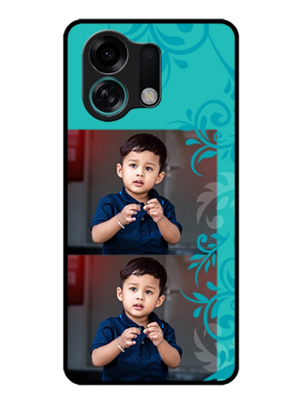 Custom Oppo K13 Turbo Pro 5G Custom Glass Phone Case - With Photo And Green Floral Design