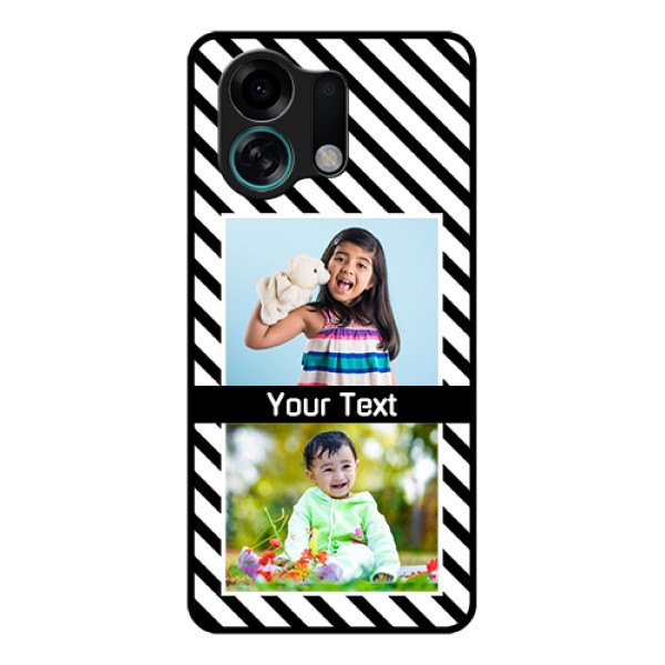 Oppo K13 Turbo Pro 5G Custom Glass Phone Case - Black And White Stripes Design Oppo K13 Turbo Pro 5G Custom Glass Phone Case - Black And White Stripes Design